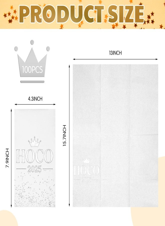 Resurhang Resurhang 100 Pcs Hoco Decorations 2026 Napkins Homecoming Disposable Paper Silver Hoco Dinner Napkins for High School College Homecoming Party Decorations Class of 2026 Party Supplies - Image 2